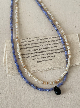 小众设计感串珠水滴项链女文艺复