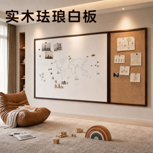 【北欧实木】O异味磁吸珐琅白板