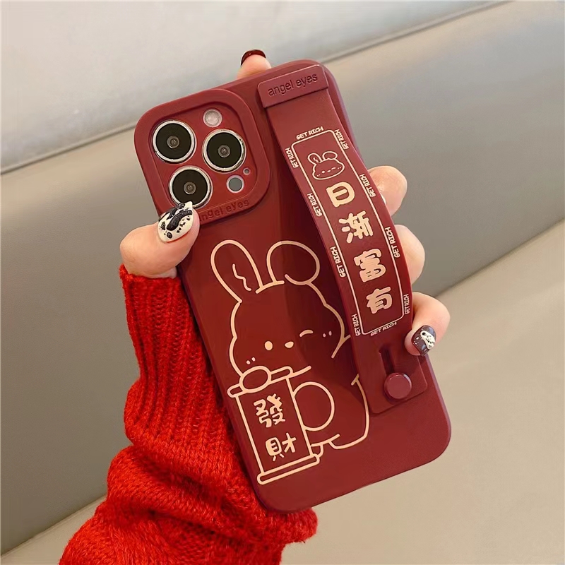 vivo全型号红色可爱兔子腕带支架