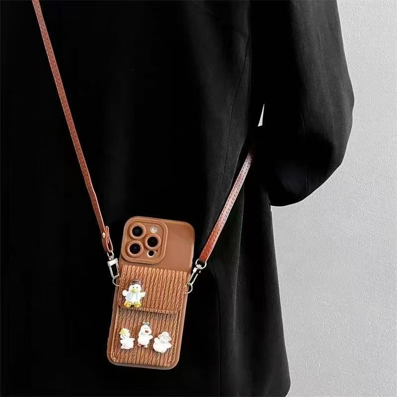 适用小米17软硅胶趣味鸭子卡包