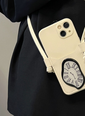 高级感钟表盘卡包适用三星A52s手机壳A53 5G斜跨挂绳A33A32新款A21s插卡零钱包A42m33个性创意a42软A22女潮5G