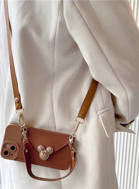 复古棕色小香风米妮零钱包civi 1s小米12s手机壳11ultra全包Mi9se新款女10s斜跨12x背带lite挂绳11i硅胶pro套