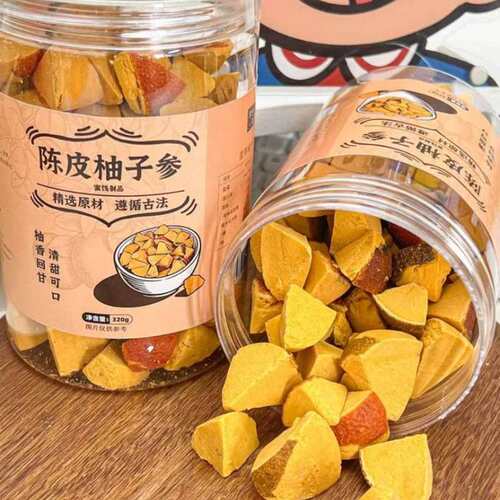 酸甜陈皮柚子九蒸爽口润喉参