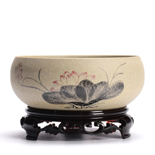 铜钱草花盆水培专用无孔中国风陶瓷大号碗莲睡莲盆缸水仙特价 清仓