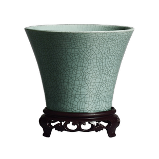 斗笠花盆陶瓷家用室内绿植吊兰盆栽蝴蝶兰专用多肉植物桌面哥窑盆