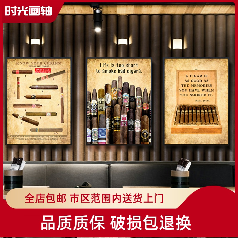 酒吧工业风装饰画欧式复古怀旧高档会所酒店雪茄挂画清吧ktv壁画图片