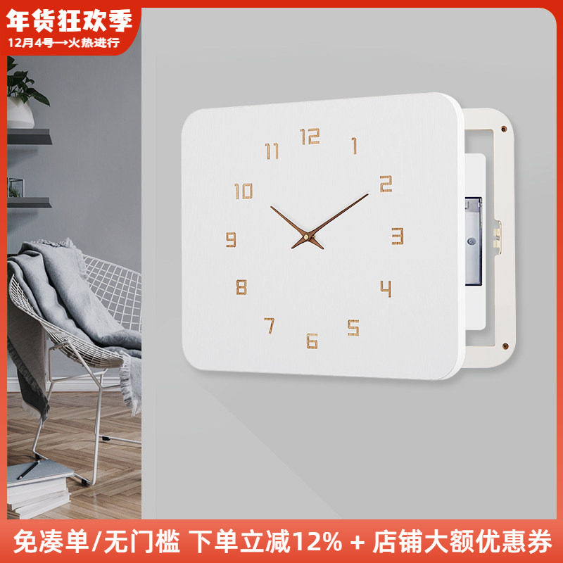 木工小舅 时钟电表箱装饰画简约现代 餐厅配电箱遮挡带钟表电闸盒,家居饰品,现代装饰画,淘宝优惠券,粉丝福利购,淘宝优惠卷