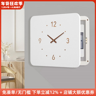 木工小舅 简约电表箱带钟表遮挡箱 时钟空开箱装饰挂画配电箱遮丑