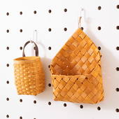 收纳花篮编织篮 藤编手工壁挂式 木工小舅 15mm洞洞板配件挂篮篮子