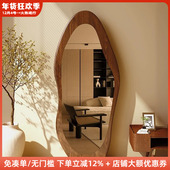 木工小舅 中古风芒果全身镜木质 壁挂落地穿衣镜女生卧室试衣镜子