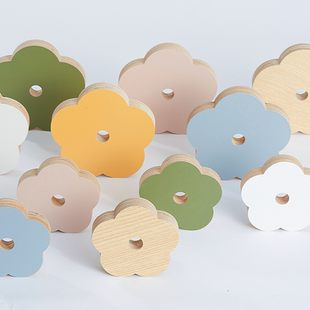木棍小舅 洞洞板置物架配件 莫兰迪彩色木质花朵