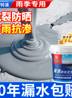 屋顶防水补漏材料房顶裂缝漏水渗水专用胶室外防晒漆专用防漏涂料