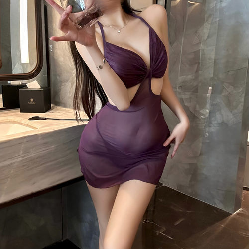 DEC紫色香氛性感睡裙1