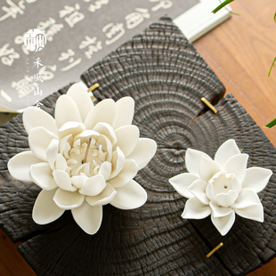 家用香座线香底座点香插香薰炉茶道香托 香炉莲花香插 禾风 中式