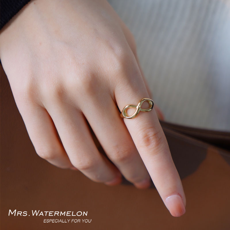 女钛钢韩版循环标志戒指