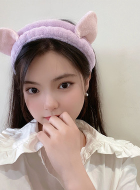 兔耳朵敷面膜头套束发带