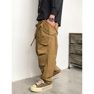 日系街头潮牌宽松百搭耐脏耐磨纯棉休闲长裤 男秋季 裤 日系复古工装