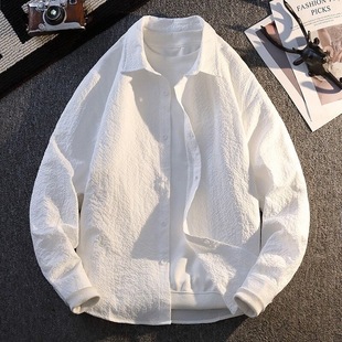 男冰丝防晒外套帅气速干衬衣 衬衫 轻奢夏季 免烫泡泡纱面料格子长袖