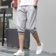 宽松过膝短裤 男装 运动中裤 夏季 裤 男大码 学生纯棉休闲马裤 子 七分裤