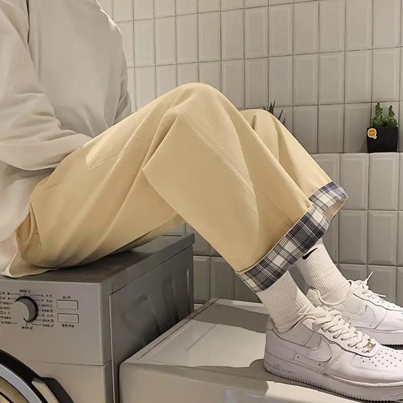 潮牌九分裤冰丝休闲九分工装裤男