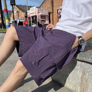 男夏季 新款 休闲五分裤 美式 沙滩大裤 短裤 运动潮牌中裤 衩子 机能工装