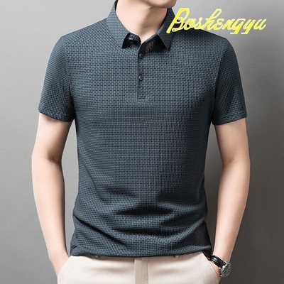 夏季+短袖+休闲+冰丝+速干Polo衫