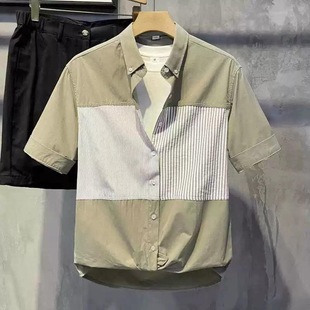 衬衫 2025夏季 短袖 男士 衬衣外套 休闲男装 上衣服宽松轻熟风五分中袖