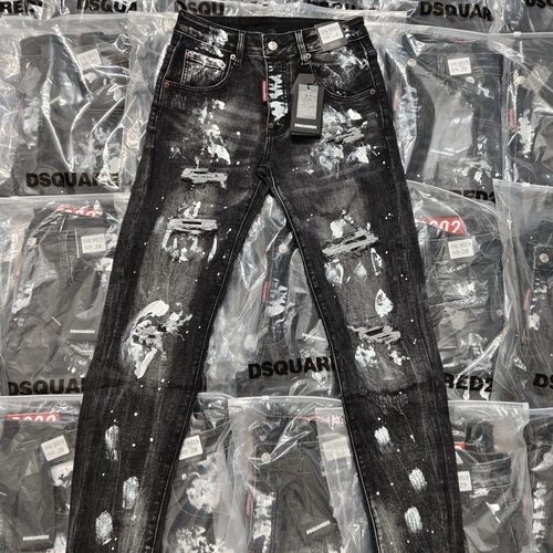 拉链+长裤+泼染+破洞+时尚+弹力