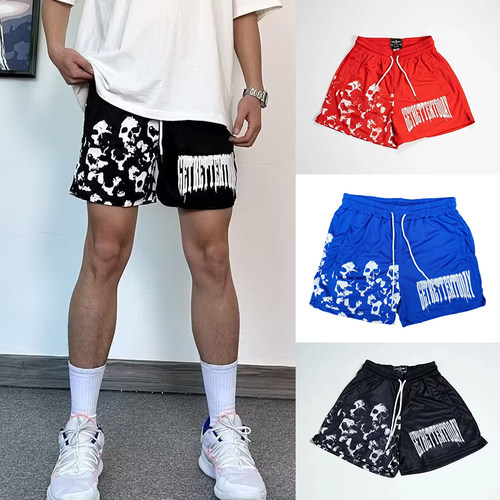 潮牌青年健身篮球三分裤透气网眼