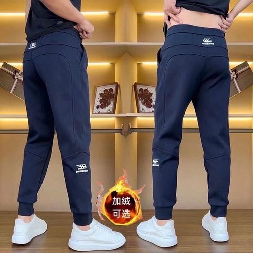 卫裤+束脚+宽松+加绒+秋冬+弹力