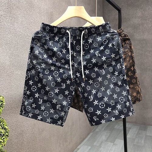 短裤+宽松+印花+潮流+冰丝+透气