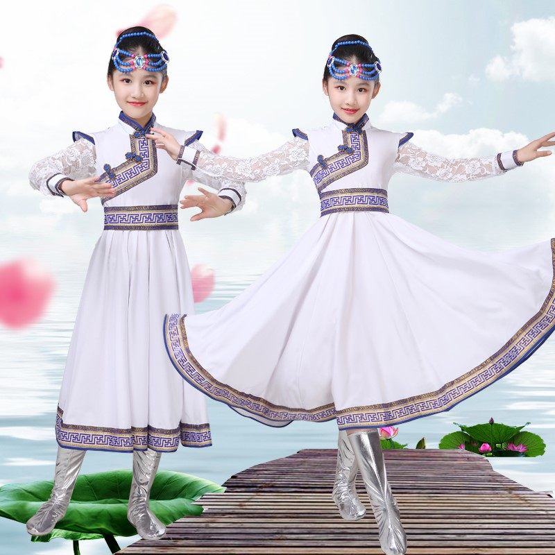 新款幼儿园蒙古族女孩演出服装少数民族筷子舞六一儿童蒙族舞蹈裙