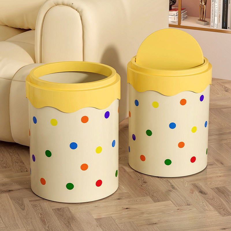 垃圾桶家用卧室创意可爱卡通高颜值厨房客厅办公室卫生间大号纸篓