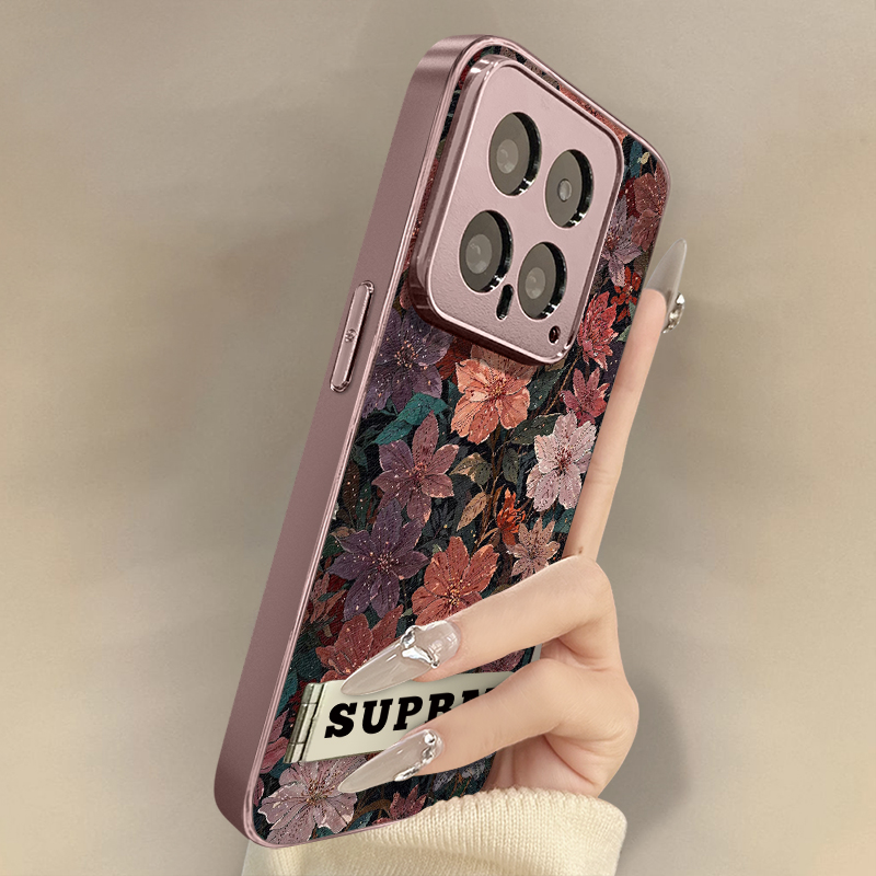 浙皇适用于小米17promax手机壳15spro新款14高级13防摔11支架civi5创意mix4羊皮12女复古12ultra满屏油画鲜花
