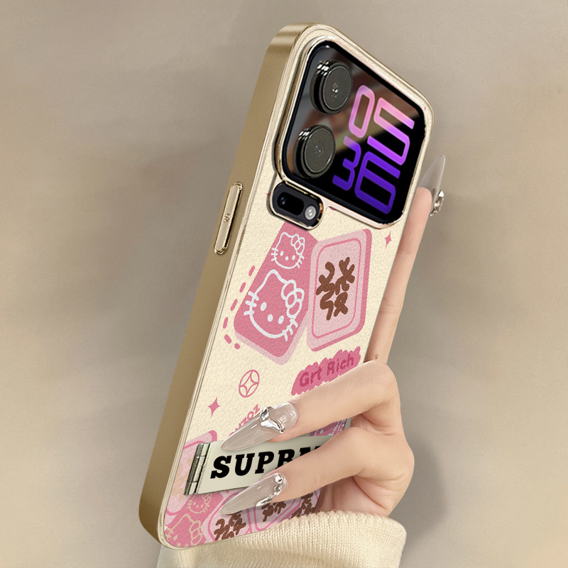 浙皇适用于小米17promax手机壳15spro新款14卡通13可爱12s女款高级11支架civi5全包mix4防摔小羊皮发财KT猫
