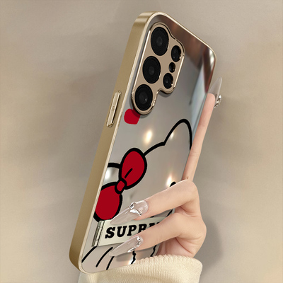 爱心kt猫适用于三星galaxys26手机壳s26plus新款s26ultra卡通s25网红可爱s24女23高级感支架22电镀镜面保护套