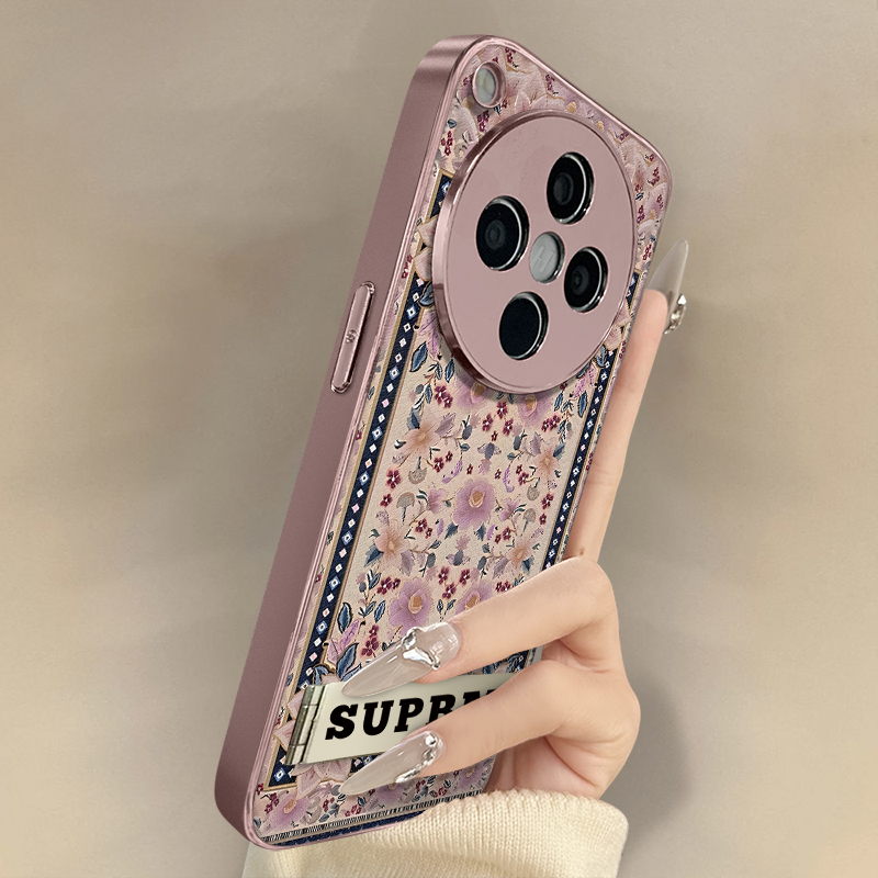 浙皇适用于oppofindx8手机壳x7ultra新款x6高级x5国风a97创意a93s支架a72电镀a57防摔55女小羊皮相框涂鸦花朵