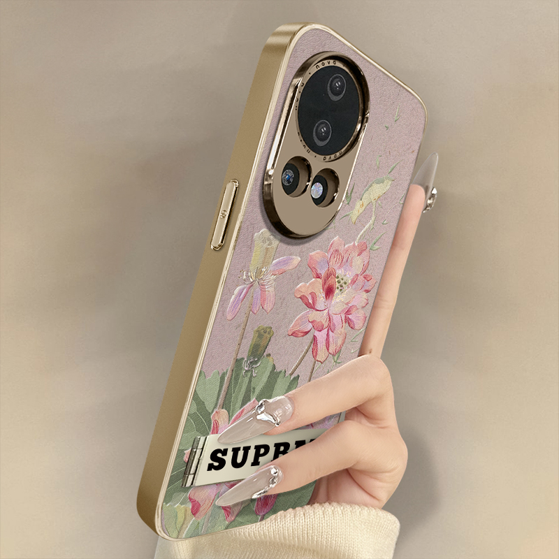 浙皇适用于华为nova14手机壳13高级感12ultra网红11se新款10pro复古9女8电镀小羊皮7全包6防摔支架5水墨莲花