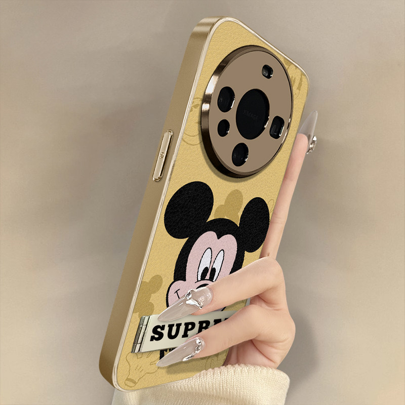 浙皇适用于华为mate80手机壳mate70pro新款60e硅胶50全包40防摔支架网红电镀小羊皮男女可爱30漫画米奇头像