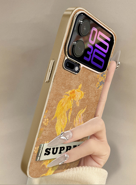 金鱼锦鲤适用小米15手机壳14ultra创意13pro国潮12情侣12新款11男女k80电镀k70防摔k60e小羊皮note14高级支架