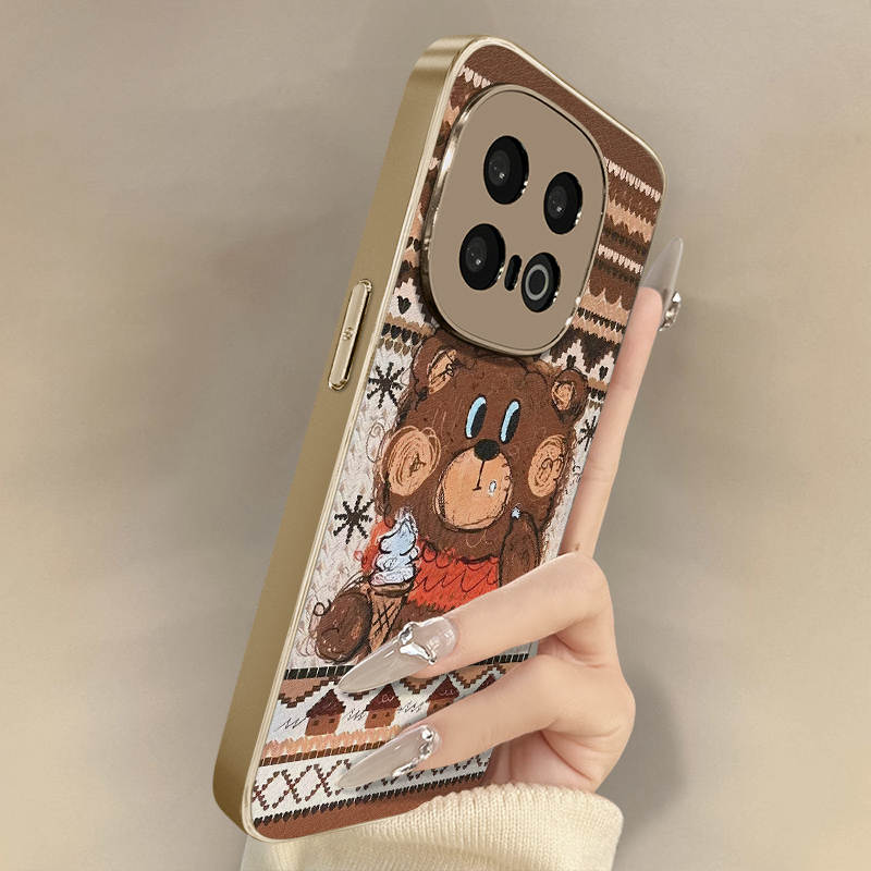 雪糕小熊适用于vivoiqoo15手机壳新款13男女12可爱小羊皮11网红neo11好看10pro小众z10turbo高级z9x防摔支架