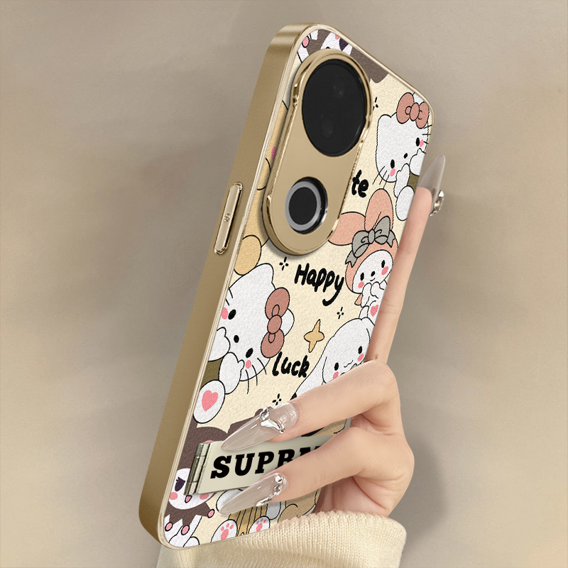 库洛米kt适用于vivos30手机壳s20pro新款s18e卡通s17t网红15可爱s19女s16高级12支架s10全包防摔小羊皮保护套