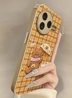 小熊猫咪适用于红米k90手机壳k90promax新款k80男女k70可爱小羊皮k60网红50好看note15r小众14高级13防摔支架