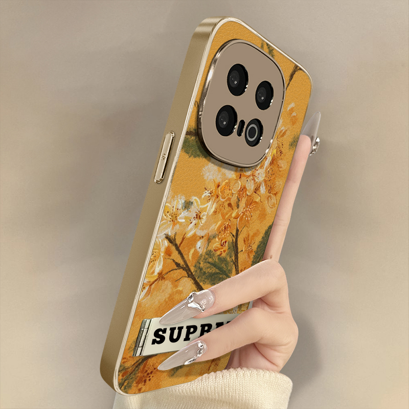 浙皇适用于vivoiqoo13手机壳12新款11小羊皮neo10女9高级感8全包7防摔6支架z10turbo电镀秋冬创意z9x黄色桂花