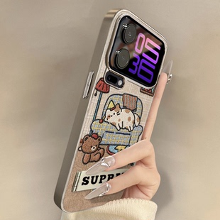 14卡通13网红12sultra可爱11女civi5高级支架全包防摔小羊皮保护套 沙发猫咪适用于小米17promax手机壳15新款