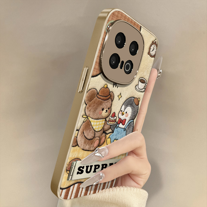 小熊企鹅适用于vivoiqoo15手机壳13新款12卡通neo11网红10可爱女高级8支架7全包防摔z10turbo小羊皮z9x保护套