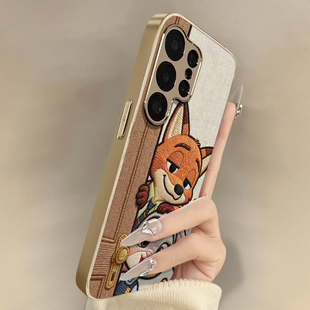 朱迪兔尼克狐适用于三星galaxys25手机壳s25plus新款 s25ultra卡通s24可爱小羊皮s23网红s22好看男女高级支架