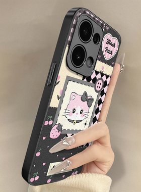甜心喵语适用于opporeno15手机壳15pro新款14pro卡通13turbopro可爱小羊皮12网红11好看10男女高级a6防摔支架