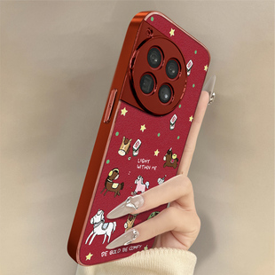 发财金子小马适用于一加15手机壳一加13t新年款13马年12本命年小羊皮11防摔Ace6红色ace5ultra男女3pro支架2v