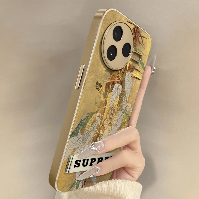浙皇适用于红米k80手机壳k70e新款k60ultra网红k50小羊皮note14防摔支架13小众高级女创意秋冬12pro金片树叶